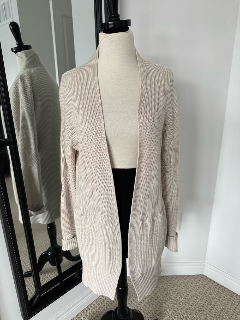 Lululemon Cream Open Knit Cardigan Sweater XS S